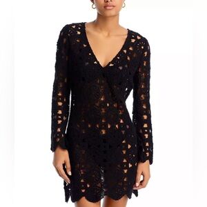 Aqua Swim Crochet Cover up, Size Medium, NWOT, Black